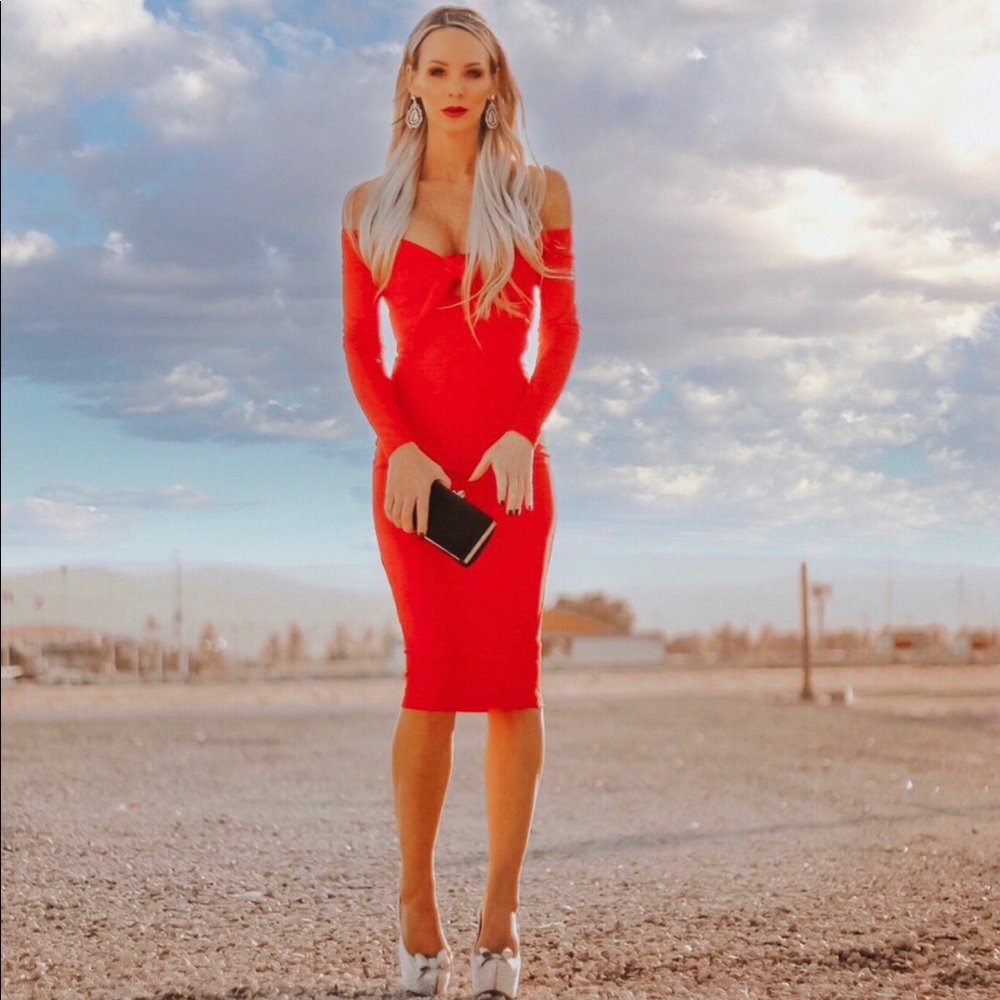Privacy Please Red Midi Dress